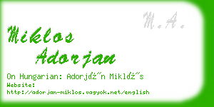miklos adorjan business card